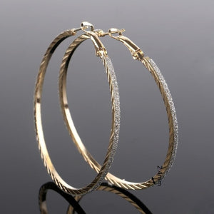 Silver Frosted Big Hoop Earrings