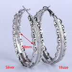 Silver Frosted Big Hoop Earrings