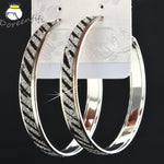 Silver Frosted Big Hoop Earrings