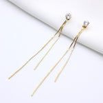 Long Crystal Tassel Earrings