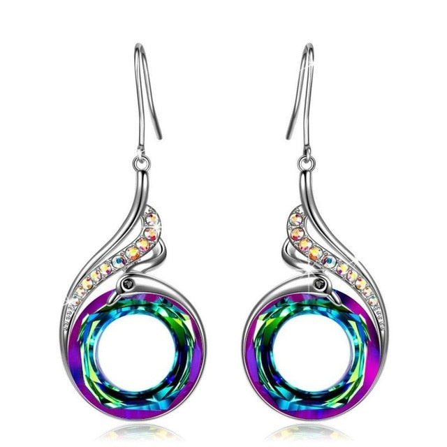 Amazing Phoenix Zircon White Gold 18 ct Drop Earrings