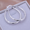 Silver Drop Hoop Earring