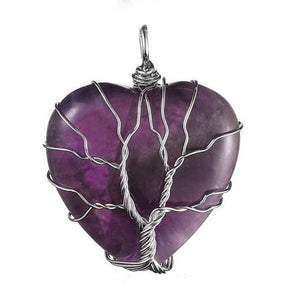 Natural Healing Amethyst Reiki Tree of Life Necklace