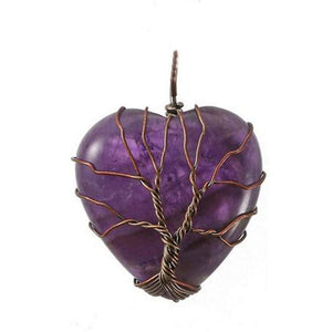 Natural Healing Amethyst Reiki Tree of Life Necklace