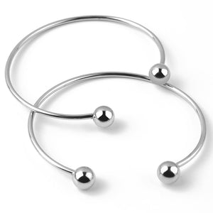 Set of 2 Stainless Steel Adjustable Bangles