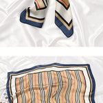 Elegant Stripes Printed Casual Satin Scarf