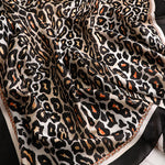 Silky Warm Leopard Print Shawl