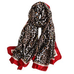 Silky Warm Leopard Print Shawl