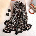 Silky Warm Leopard Print Shawl