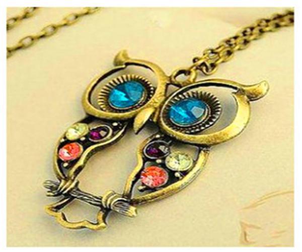 Owl , Dragonfly, Heart & Angel Wing Crystal Necklace