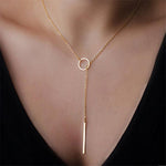 Golden Bar Lariat Necklace Gift