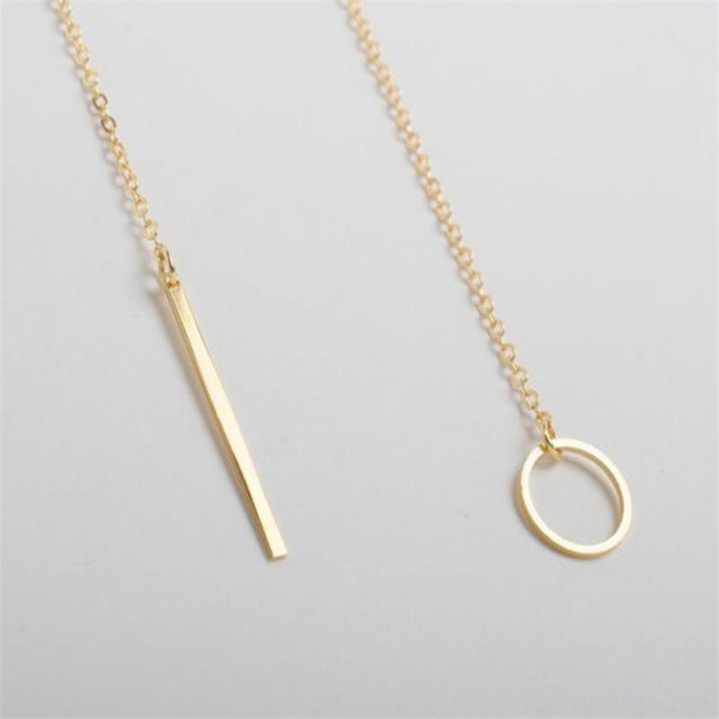 Golden Bar Lariat Necklace Gift