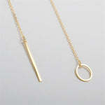 Golden Bar Lariat Necklace Gift