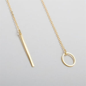 Golden Bar Lariat Necklace Gift