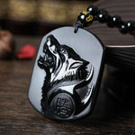 Black Wolf Obsidian Necklace