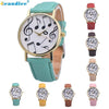 Musical Notes Leather Band Analog Quartz Watch