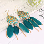 Dylan's Long Feather Drop Earrings Collection