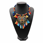 Multicolor Flower Tribal Choker Necklace