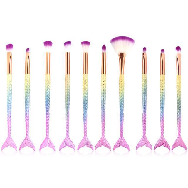 Hot 10pcs/15pcs Mermaid Brushes Makeup Set