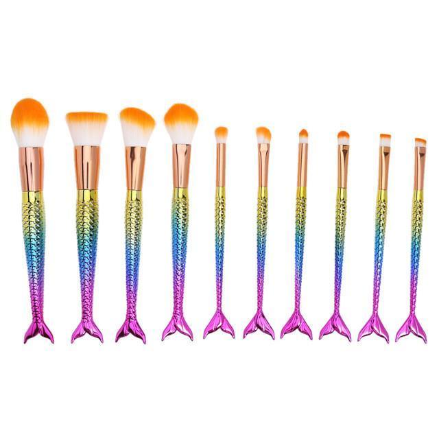 Hot 10pcs/15pcs Mermaid Brushes Makeup Set