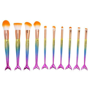 Hot 10pcs/15pcs Mermaid Brushes Makeup Set