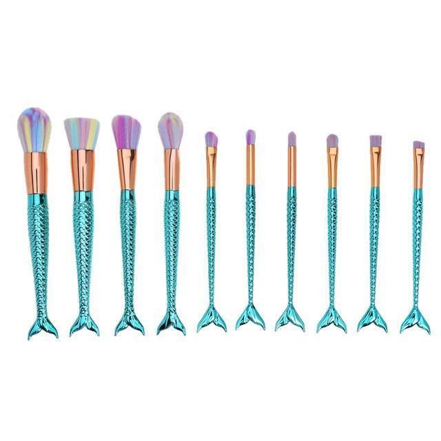 Hot 10pcs/15pcs Mermaid Brushes Makeup Set