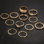 12 pc/set Charming  Gold & Silver Color Ring Set