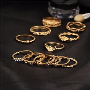 12 pc/set Charming  Gold & Silver Color Ring Set