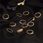 12 pc/set Charming  Gold & Silver Color Ring Set