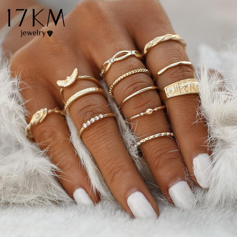 12 pc/set Charming  Gold & Silver Color Ring Set