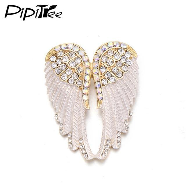 Crystal Angel Wings Brooches