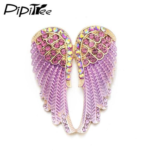 Crystal Angel Wings Brooches