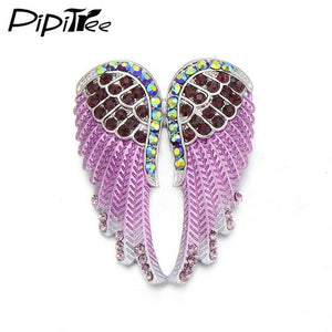 Crystal Angel Wings Brooches