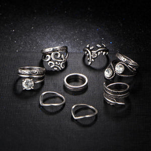 Trendy Fashion Rings 8 Piece Set