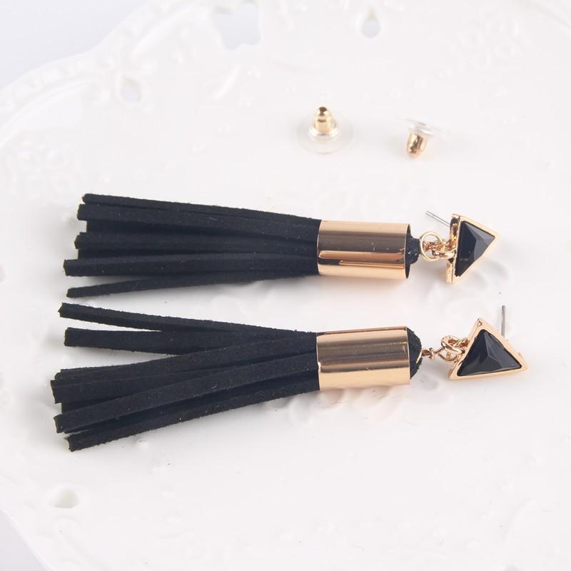 Triangle Tassel Drop Earrings