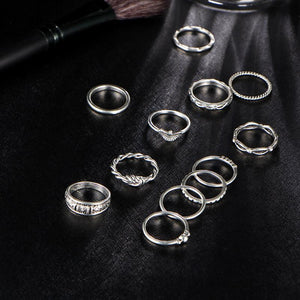 12 pc/set Charming  Gold & Silver Color Ring Set