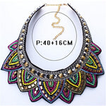 Large Colorful Tribal Choker Necklace