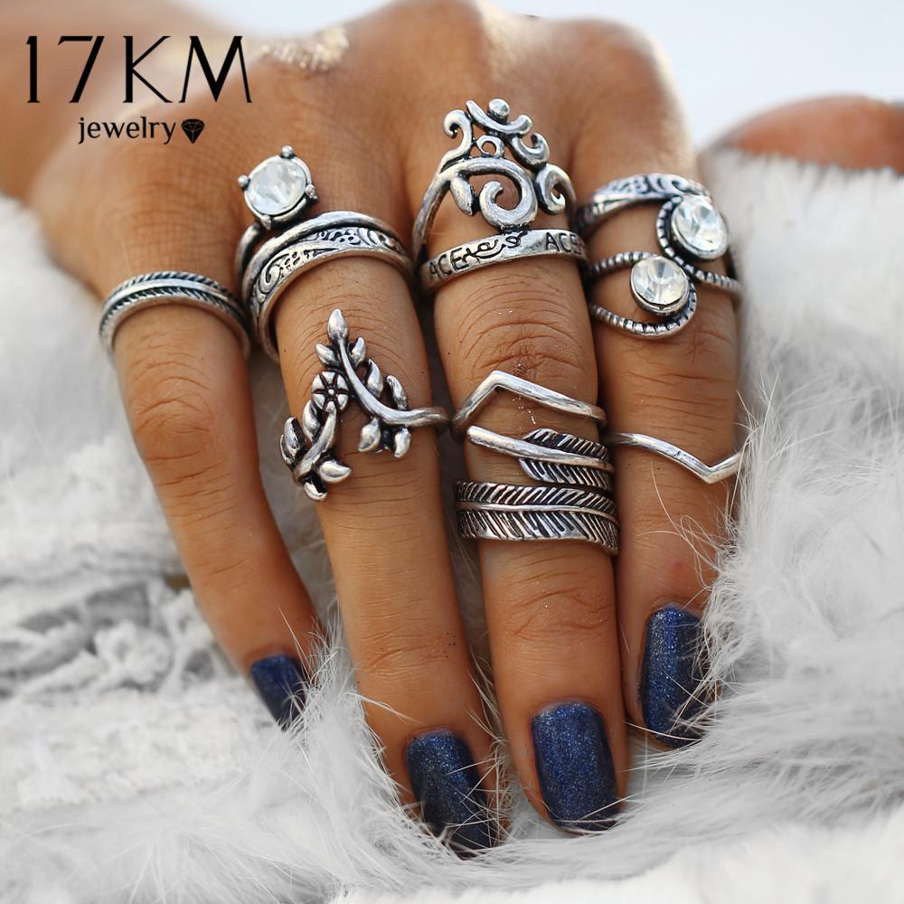 Trendy Fashion Rings 8 Piece Set