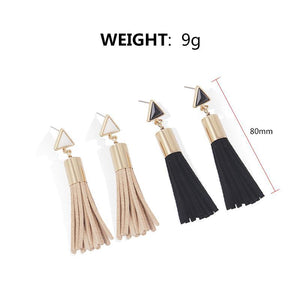 Triangle Tassel Drop Earrings