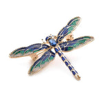 Green Purple Enamel Dragonfly  Brooch