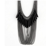 Black Tassels Multi Layers  Necklace