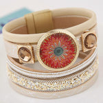 Magic Eye Leather Wrap Bracelet