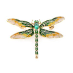 Green Purple Enamel Dragonfly  Brooch