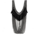 Black Tassels Multi Layers  Necklace