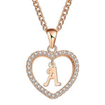 Golden Personalized  Love Heart Crystal Necklace