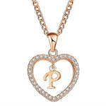 Golden Personalized  Love Heart Crystal Necklace