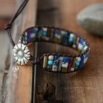 Natural Stone Boho Leather Bracelet