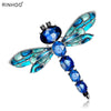 Vintage 3 Colors Crystal Rhinestone Dragonfly Brooches