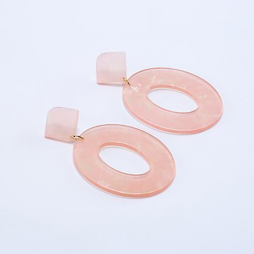 Geometric Oval Dangle Earrings