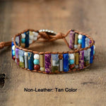 Natural Stone Boho Leather Bracelet